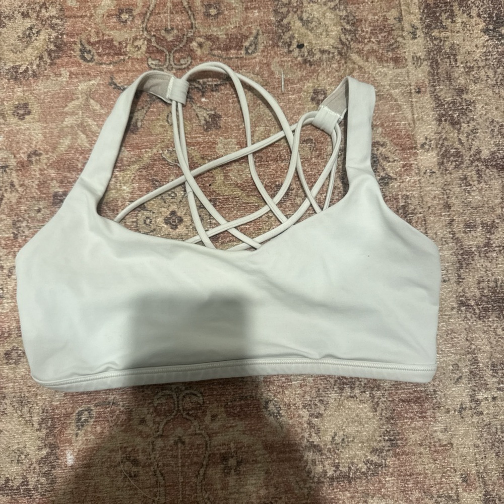 White Strappy Sports Bra